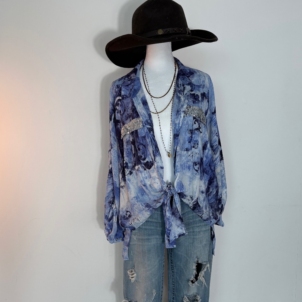 Y2K / early 2000s boho era Chico’s blouse size 3